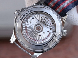 Omega Seamaster Diver 300M Blue Ceramic Dial Blue/Red/Gray Nato Strap Omega Watch00019
