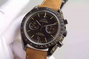 Omega Speedmaster Moonwatch Chrono Vintage Black Asso/Rubber Strap Watch00053