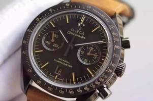 Omega Speedmaster Moonwatch Chrono Vintage Black Asso/Rubber Strap Watch00053