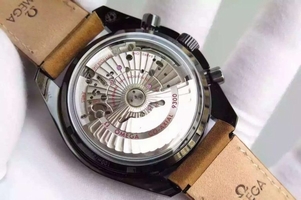Omega Speedmaster Moonwatch Chrono Vintage Black Asso/Rubber Strap Watch00053