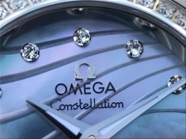 Omega V6 Constellation 27mm Blue MOP Dial Diamonds Bezel Bracelet Ronda Quartz Omega Watch00833