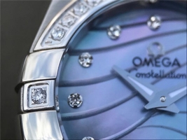 Omega V6 Constellation 27mm Blue MOP Dial Diamonds Bezel Bracelet Ronda Quartz Omega Watch00833