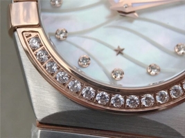 Omega V6 Constellation 27mm Silver Dial Diamonds Bezel Bracelet Ronda Quartz Omega Watch00024
