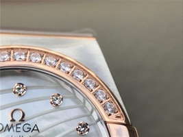 Omega V6 Constellation 27mm Silver Dial Diamonds Bezel Bracelet Ronda Quartz Omega Watch00024
