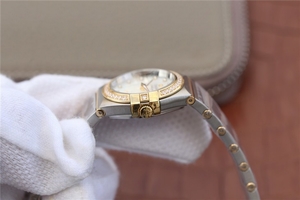 Omega V6 Constellation 27mm Silver Dial Diamonds Bezel Bracelet Ronda Quartz Omega Watch01140
