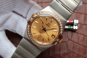 Omega V6 Constellation 35mm Diamonds Bezel Dial Bracelet Watch00752