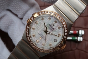 Omega V6 Constellation 35mm White Dial Diamonds & Bezel Markers Bezel Watch00050