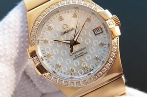 Omega V6 Constellation White �� Dial Diamonds Bezel Bracelet Watch00805