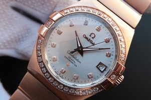 Omega V6 Constellation White Dial Diamonds Bezel Bracelet Omega Watch00815