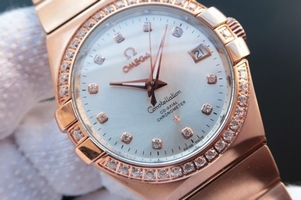 Omega V6 Constellation White Dial Diamonds Bezel Bracelet Omega Watch00815
