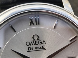 Omega V6 De Ville 37mm White Dial Black Leather Strap Watch01029