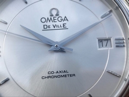 Omega V6 De Ville 37mm White Dial Black Leather Strap Watch01029