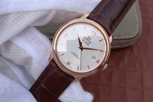 Omega V6 De Ville 37mm White Dial Markers Leather Strap Watch00459