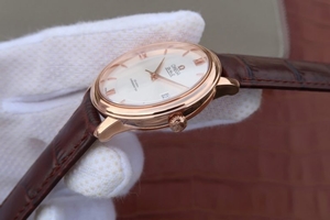Omega V6 De Ville 37mm White Dial Markers Leather Strap Watch00459