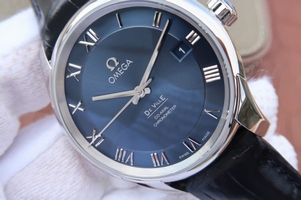 Omega V6 De Ville 41mm Blue Dial Black Leather Strap Omega Watch00170