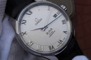 Omega V6 De Ville 41mm White Dial Black Leather Strap Omega Watch01398