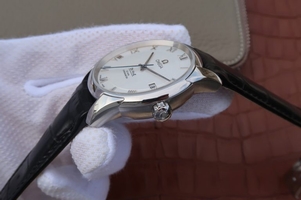 Omega V6 De Ville 41mm White Dial Black Leather Strap Omega Watch01398