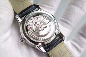 Omega V6F De Ville Hour Vision Co-Axial 41mm Black Dial Black Leather Strap Watch00484