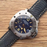 Panerai Luminor Submersible PAM087 Blue Dial Leather Strap Watch00487
