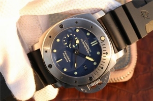 Panerai PAM371 Titanium Blue Dial Black Rubber Strap Watch00366