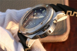 Panerai PAM371 Titanium Blue Dial Black Rubber Strap Watch00366
