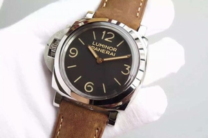 Panerai PAM557 Black Dial Brown Asso Strap Panerai Watch00876