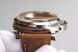 Panerai PAM557 Black Dial Brown Asso Strap Panerai Watch00876