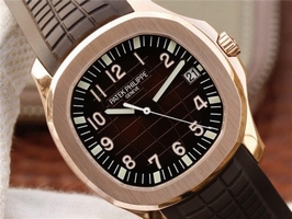 Patek-Philippe Aquanaut 5167 PF Brown Textured Dial Brown Rubber Strap Watch01115