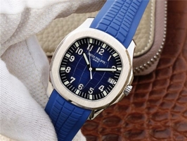 Patek-Philippe Aquanaut 5168 PF Blue Textured Dial Blue Rubber Strap Watch00738