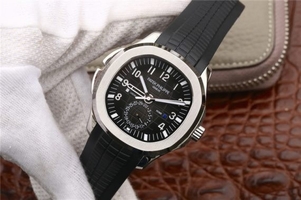 Patek-Philippe Aquanaut Black Textured Dial Black Rubber Strap Watch00440
