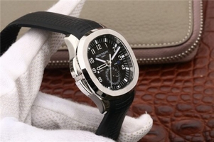 Patek-Philippe Aquanaut Black Textured Dial Black Rubber Strap Watch00440