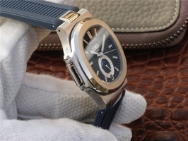 Patek-Philippe Nautilus 5726 Complicated Blue Textured Dial Rubber Strap Watch01031