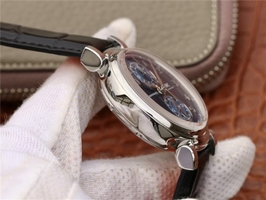 Quality IWC Da Vinci Chrono Laureus IW393402 Blue Dial Black Leather Strap Watch00250