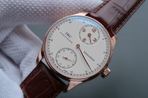 Replica AAA IWC YLF Portuguese Regulateur White Dial Gold Markers Watch00624