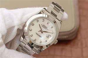 Replica AAA Rolex DateJust 41mm 126300 White MOP Dial Diamonds Markers Bracelet Watch00895