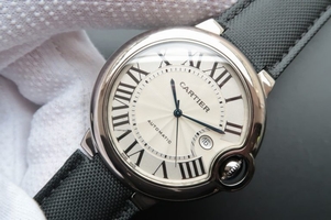 Replica Cartier Ballon Bleu 46mm White Dial Nylon Strap Watch00845
