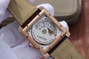 Replica Cartier Tank MC White Dial Mark Diamonds Bezel Leather Strap Watch00206