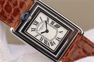 Replica Cartier Tank Reversible White Dial Leather Strap Watch00995