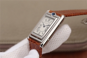 Replica Cartier Tank Reversible White Dial Leather Strap Watch00995