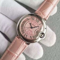 Replica Cartier V6F Ballon Bleu 33mm Pink Dial Pink Leather Strap Watch00012