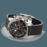 Replica Cheap Breitling Superocean Heritage II Chronograph 44 Steel & rose gold Volcano black/black Breitling Watch00149