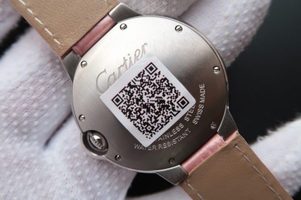 Replica High Quality Cartier Ballon Bleu 36mm White Textured Dial Pink Leather Strap Watch00040