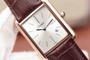 Replica High Quality Cartier Tank White Dial Brown Leather Strap Watch00520