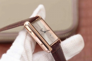 Replica High Quality Cartier Tank White Dial Brown Leather Strap Watch00520