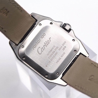 Replica High Quality Cartier V6 Santos 100 W20126X8 36mm White Dial Black Leather Strap Watch00727