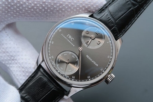 Replica IWC YLF Portuguese Regulateur Gray Dial Leather Strap IWC Watch01380