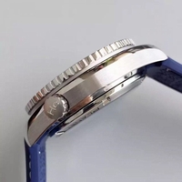 Replica Omega Planet Ocean GMT Blue Dial Silver Markers Blue Rubber Strap Omega Watch01321