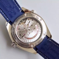 Replica Omega Planet Ocean GMT Blue Dial Silver Markers Blue Rubber Strap Omega Watch01321