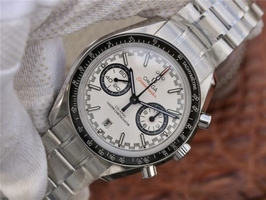 Replica Omega Speedmaster Moonwatch White Dial Black Hand Bracelet Watch00193