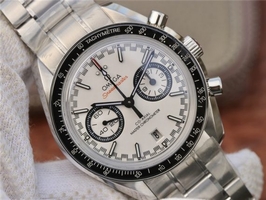 Replica Omega Speedmaster Moonwatch White Dial Black Hand Bracelet Watch00193